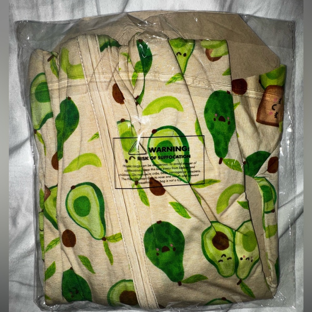 🥑🍞 avocado toast bamboo zippy pajamas Little Sleepies toddler pj 2T NEW - Picture 3 of 3